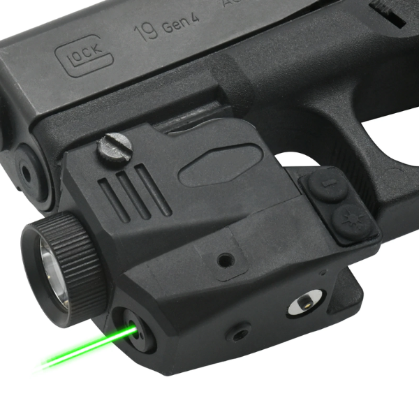 LINTERNA Y LASER VERDE P/ PISTOLA 400 LUM HL-P5GL